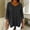Dark Gray, variant on Pumxq Roll Up 3/4 Sleeve Jean Tops for Women Vintage Washed V Neck Denim Shirts Side Slit Dressy Casual Loose Tunic Blouses Blue L