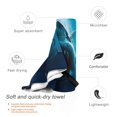 thumbnail image 3 of Daiia Open-Mouthed Shark Pattern Quick Dry Towel, Super Absorbent Travel Towel with Hanging Loop & Carabiner, Lightweight Compact Fast-Drying Microfiber Towel-31.5"x63", 3 of 8