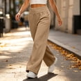 thumbnail image 4 of BAVIRRA Women's High Waist Wide Leg Sweatpants Fold Over Elastic Waist Casual Pants with Side Pockets No Drawstring Soft Knit Loungewear, 4 of 6