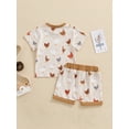 thumbnail image 3 of Suealasg Western Baby Boy Clothes Short Sleeve Animal Print T-Shirt Tops + Elastic Waist Shorts Set 2Pcs Toddler Summer Boys Farm Outfits 0-3 Years, 3 of 7