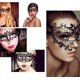 thumbnail image 3 of Máscara de mascarada para mujer Máscara de metal con diamantes de imitación brillantes Fiesta veneciana Noche de graduación Máscara Bar Disfraces Accesorio, Media cara dorada JAMW Sencillez, 3 of 4