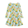thumbnail image 5 of DISNIMO Flower Lemon Dress for Girls 11-12 Casual Long Sleeve Dress for Girls Floral Dress Fall Midi Dress Girl Twirly Dress Teen Swing Dress Children Long Sleeve Dress Kid School Dresses for Girls, 5 of 6
