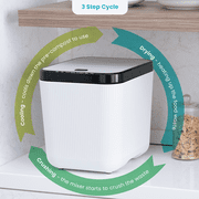 Home Zone Living 3 Liter White Electric Kitchen Composter with Auto Cleaning Cycle