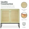 thumbnail image 4 of Glavbiku Modern 2Door Rattan Cabinet,Accent Sideboard for Room W/ Non-Slip Foot Mats,Light Oak, 4 of 14