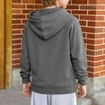 thumbnail image 6 of Boy's Long Sleeve Hoodies Casual Loose Hooded Sweatshirts Kids Quarter Zip Pullover with Kangaroo Pocket 5-15Y, 6 of 6