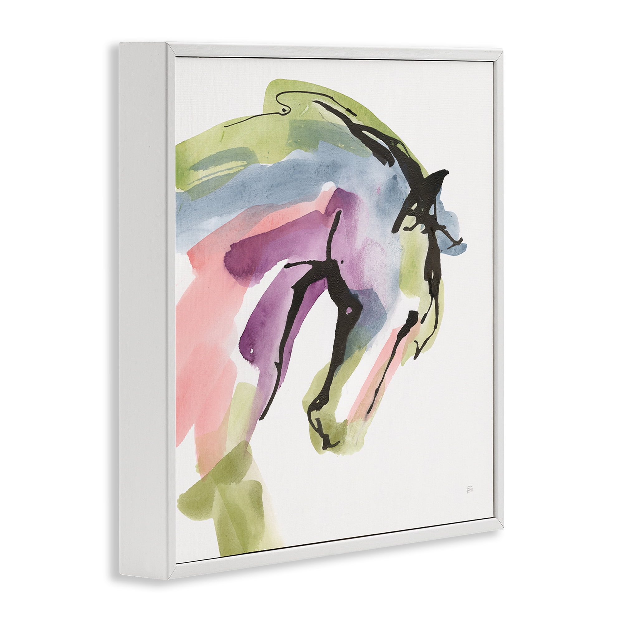 Stupell Industries Brushstroke Horse in Motion White Framed Giclee Art, design by Chris Paschke