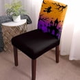 thumbnail image 2 of Halloween Dining Room Chair Covers Set of 4, Witch Castle Bat Ghost Gradient Stretch Chair Slipcovers Removable Washable Seat Cover Chair Protectors for Kitchen Home, Hotel Banquet, 2 of 6