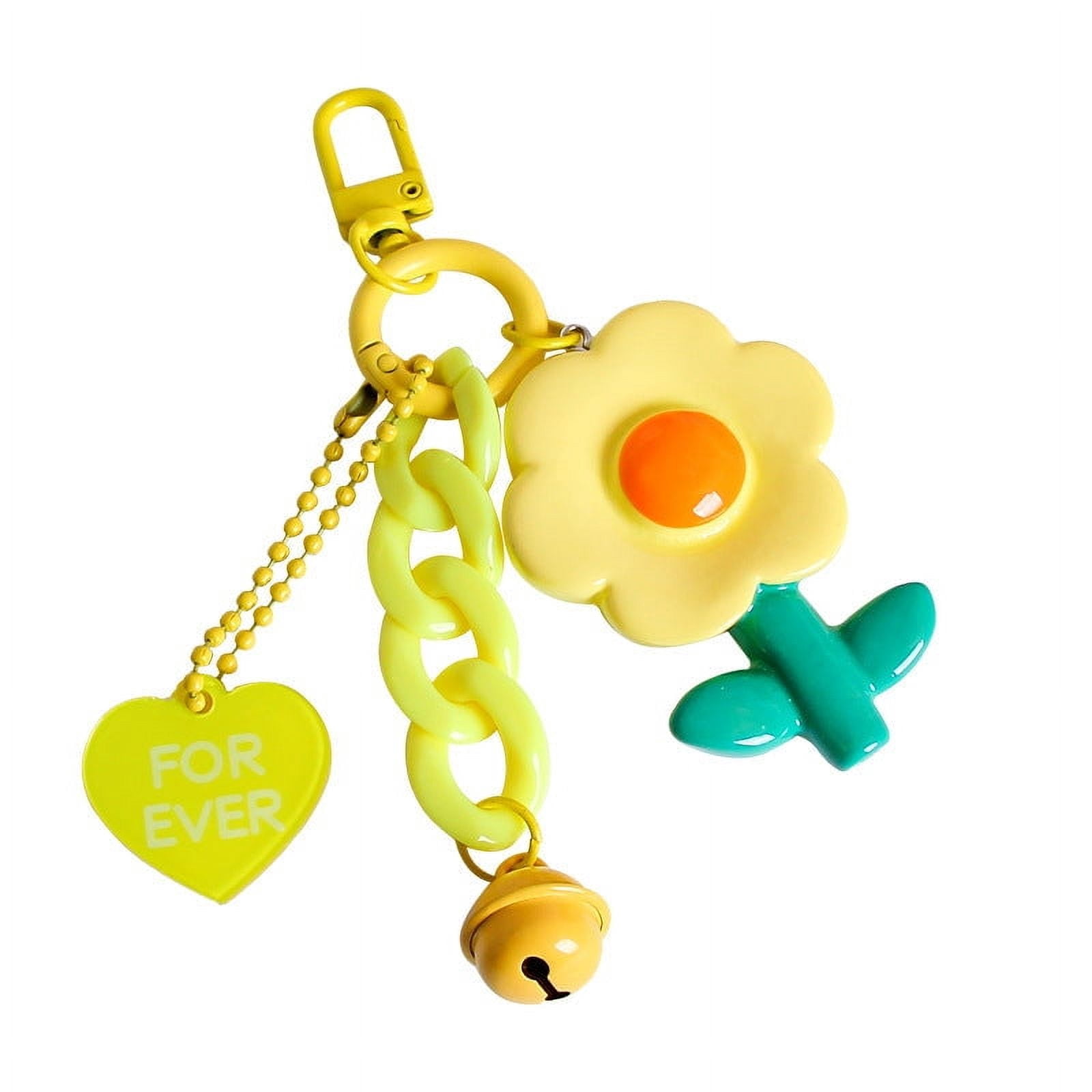 Resin Flower Key Ring Girl Heart Hanging Ornament