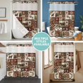 thumbnail image 5 of No Hook Shower Curtain with Snap in Liner, Village Bear Deer Maple Leaf Fish Waterproof Bath Curtain Double Layers with See Through Top Window, Retro Checkered Plaid Hotel Shower Curtains 72x72in, 5 of 9