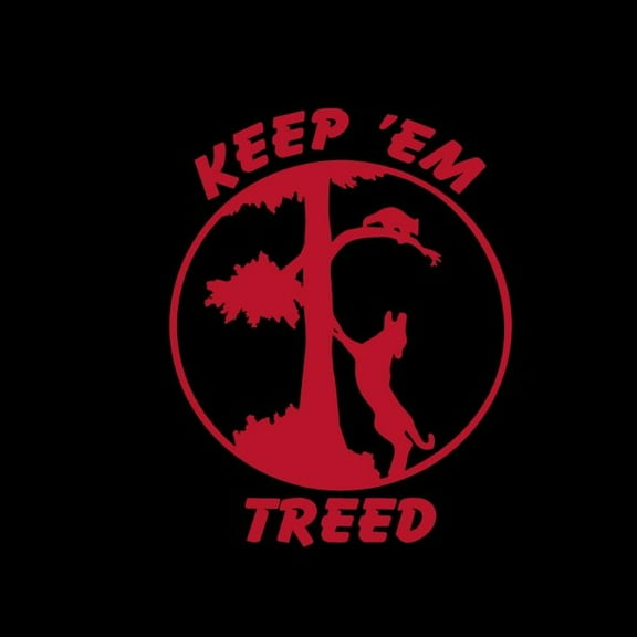 Keep'em Treed Vinyl Decal Sticker UV & Waterproof Bumper Window Laptop Automotive Water Bottle Gift accessories – RED 5"