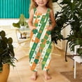 thumbnail image 5 of Tisuna Green Stylish Girls Sleeveless Festival Jumpsuit Floral Print Suspender Romper Fashion Loose Little Girls Youth Summer Playwear Outfit With Pocket Size 11-12 Years, 5 of 6
