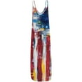 thumbnail image 3 of OAVQHLG3B Women's 4th of July American Flag Sleeveless Tank Maxi Dress with Pockets, 3 of 4