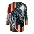 thumbnail image 5 of IROINNID 4th of July T-Shirt For Women Fashion Loose Shirt Casual Top Round Neck Women Tops USA 4th Of July, 5 of 5