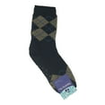 thumbnail image 2 of Women’s Argyle Pattern Sherpa Lined Slipper Socks in Black and Beige, Non-Slip, One Size, 2 of 2