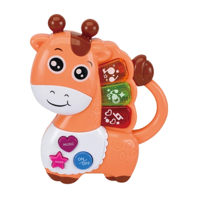 Juguete musical para bebés, piano con forma de dinosaurio para niños de 7, 8, 9, 10, 12 y 18 meses, piano con forma de animal para bebés, juguete para ciervo