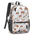 thumbnail image 2 of Basketball and Blast White Pattern 17" School Backpacks for Teens,Waterproof Oxford Fabric,S-Shape Padded Straps for School,Travel,Hiking,Camping, 2 of 6