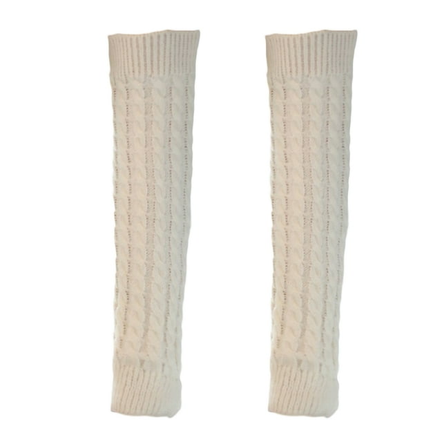 Yingyy Women Winter Leg Warmers Twist Knit Knitted Long Boot Socks Solid Crochet Foot Cover