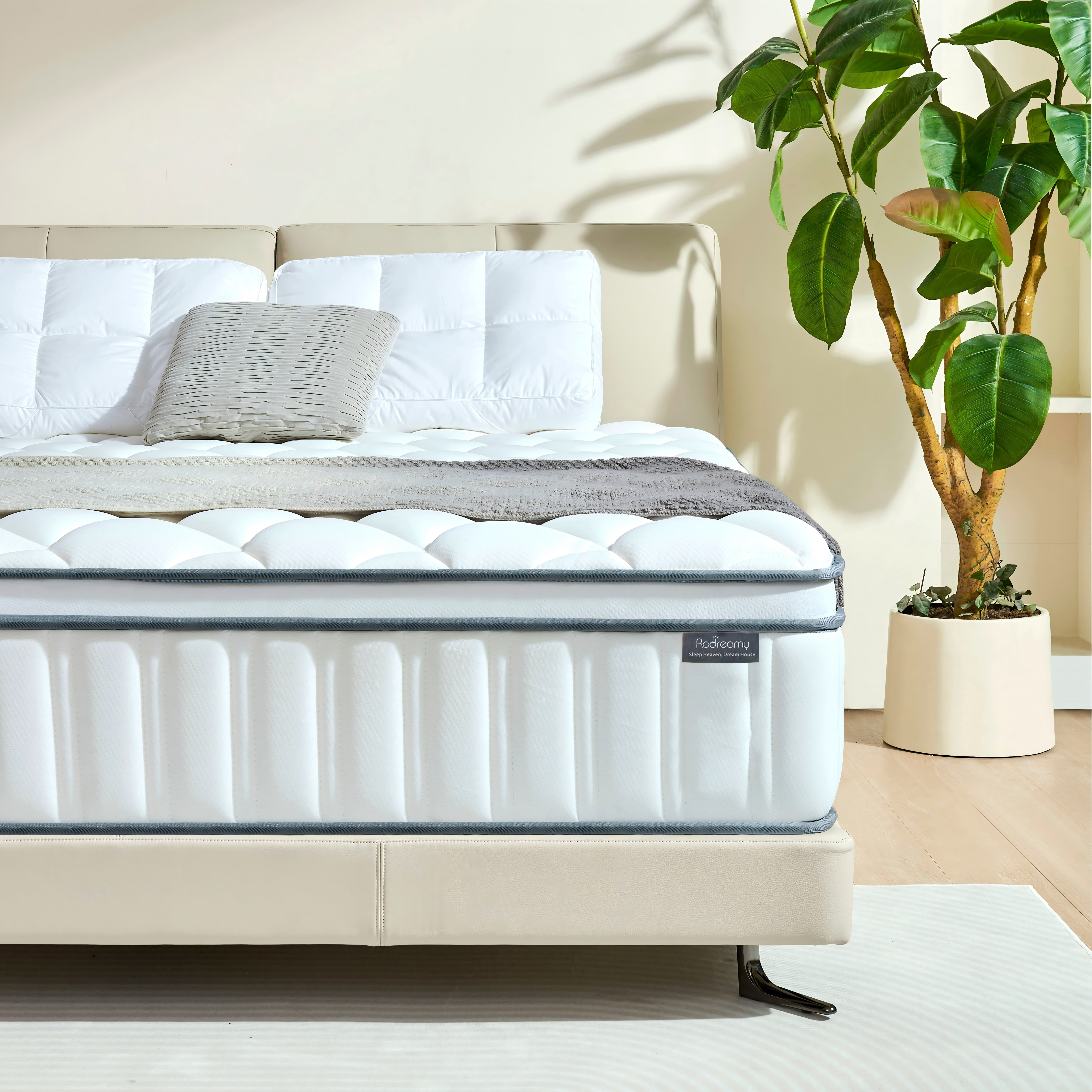 RODREAMY 12 inch Full Mattress, Hybrid Mattress in a Box, Medium Firm, Pressure Relief & Motion Isolation, Breathable & CertiPUR-US