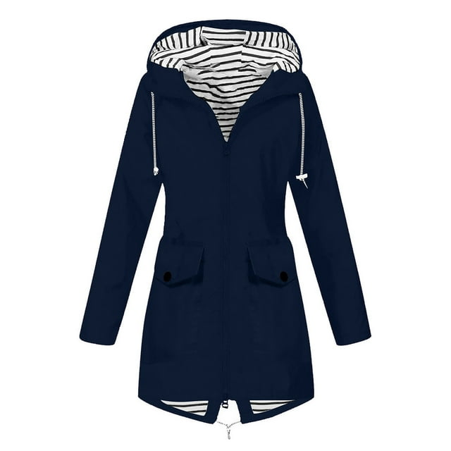 MIDCKE Plus Size Rain Jackets for Women,Lightweight Outdoor Rain Coat ...