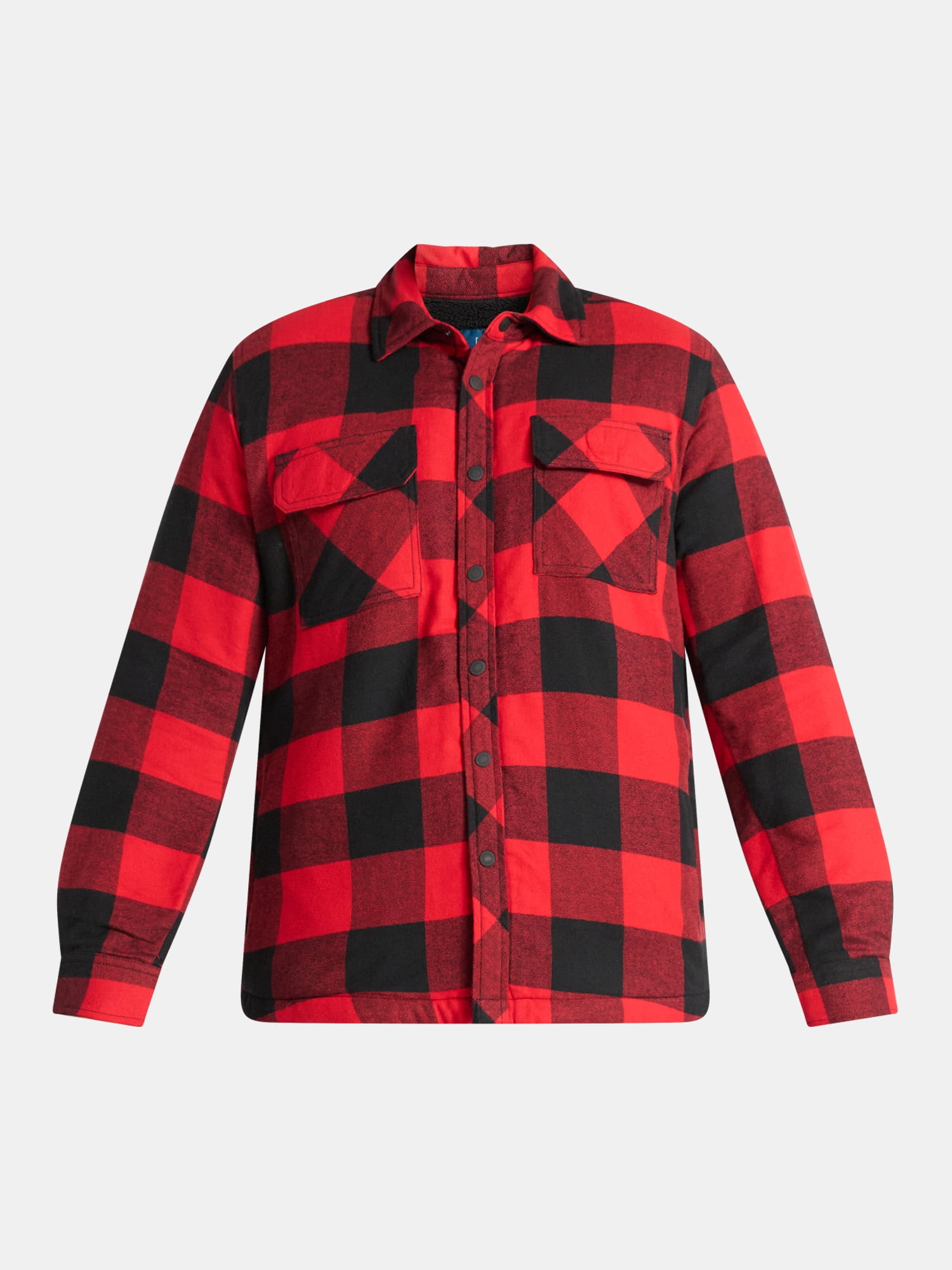 George Men's Shirt Jacket with Long Sleeves, High Pile Fleece Lining, Sizes S-3XL