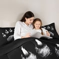 thumbnail image 5 of Homewish Cartoon Bear Print Queen Comforter Set,Woodland Animal Bedding Sets,Black White Bedding Comforter Set For Kids,Ultra Soft Home Decor Reversible,3-Piece, 5 of 8