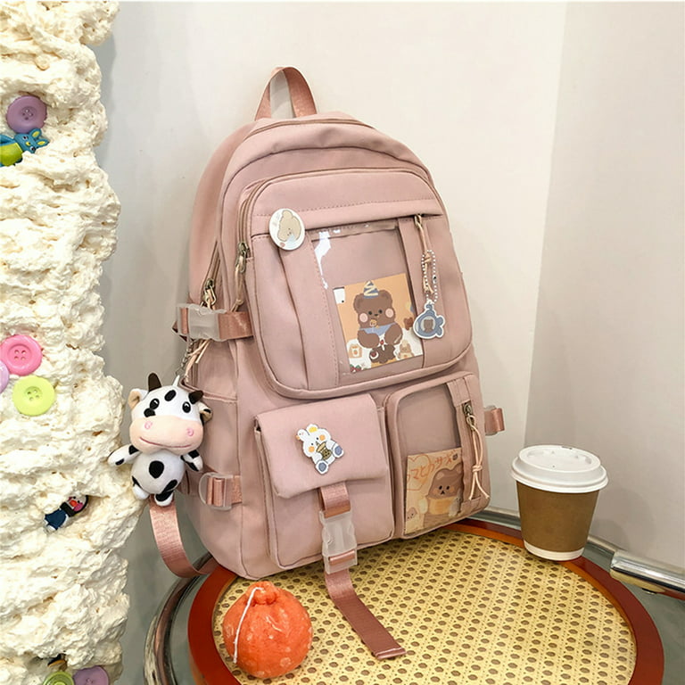 Minicloss Kawaii School Backpack with Cute Accessories Gift for Girls Teens - Purple, Girl's, Size: One Size