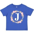 thumbnail image 3 of Inktastic Monogram Letter J Floral Rose Wreath Girls Toddler T-Shirt, 3 of 5