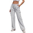 thumbnail image 2 of 2025 Women's Casual Pants Women's Solid Color Casual Women Pants Casual Loose Drawstring Cargo Pants Versatile Casual Pants Women Plus Comfortable Long, 2 of 4