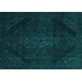 thumbnail image 1 of Ahgly Company Machine Washable Indoor Rectangle Abstract Turquoise Blue Modern Area Rugs, 2' x 5', 1 of 4