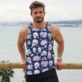 thumbnail image 6 of Salouo Blue Skull Flower for Men's Tank Tops,Sleeveless Muscle Shirts for Men Quick Dry Workout Tank Top Gym Muscle Tee Fitness Bodybuilding Sleeveless T Shirt-3X-Large, 6 of 7