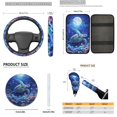 thumbnail image 3 of Tutolipy 16 Pack Car Accessories Sets for Women Men, Sea Turtle Moon Printed Car Front Rear Seat Cover Steering Wheel Cover Car Armrest Cover Seatbelt Cover Car Seat Head Rest Cover, Easy to Install, 3 of 3