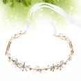 thumbnail image 4 of Corona para el cabello, tocado de novia, corona de perlas, diadema de cristal, guirnalda floral para fotografía de bodas (dorada), 4 of 5