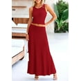 thumbnail image 5 of PRETTYGARDEN Women's 2 Piece Maxi Skirt Sets Casual Summer Knit Cropped Tank Top High Waisted Long Skirts Outfit, 5 of 10