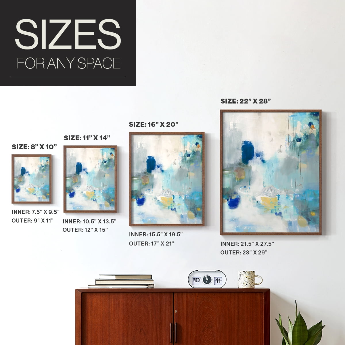 Celeste Motion II Framed Print in Brown Solid Wood Framed Print No Nail Hanging