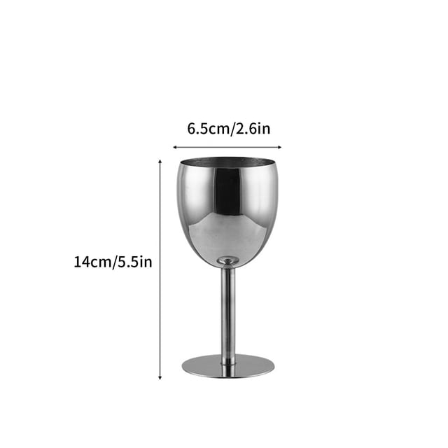 Pisexur Verre à Vin Rouge en Acier Inoxydable 304, Calice à Étages pour Restaurant, Verre à Vin en Acier Inoxydable.