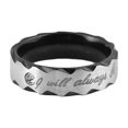 thumbnail image 1 of Jumpingount Siempre estará Parejas de acero inoxidable Carta Compromiso Anillos de promesa de boda Joyería Ropa, zapatos y accesorios Miscelánea No.03, 1 of 6