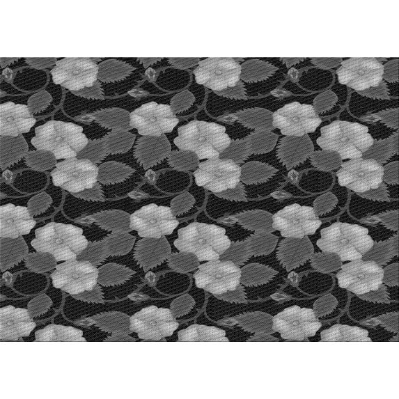 Ahgly Company Indoor Rectangle Patterned Charcoal Black Area Rugs, 5' x 8'