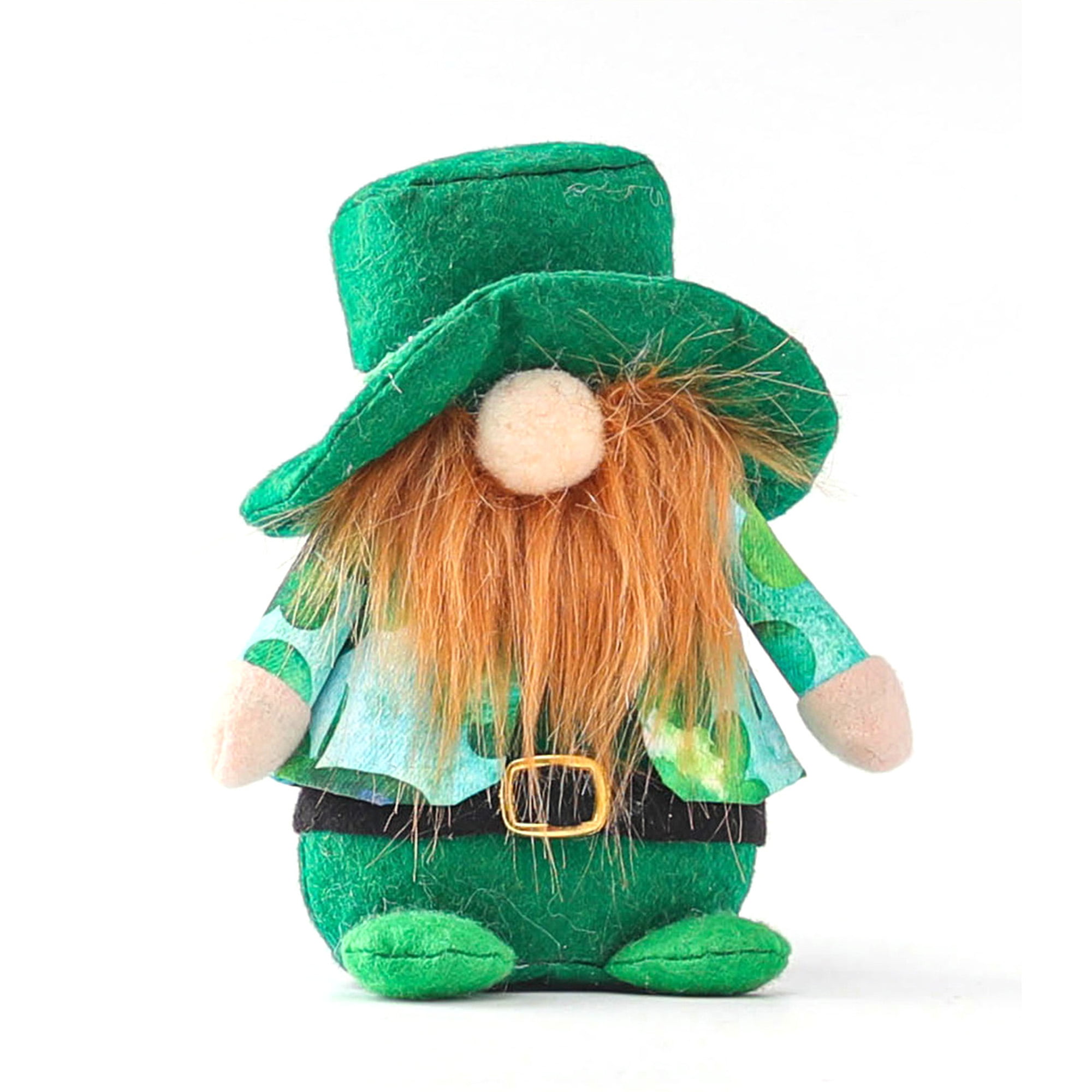Patrick 's Day Decoration Gift Green Harapu 12'' Long Leg Soft Body Vinyl Face Plush Dolls Leprechaun Elf with Hat & Tag Ornaments for Holiday St 