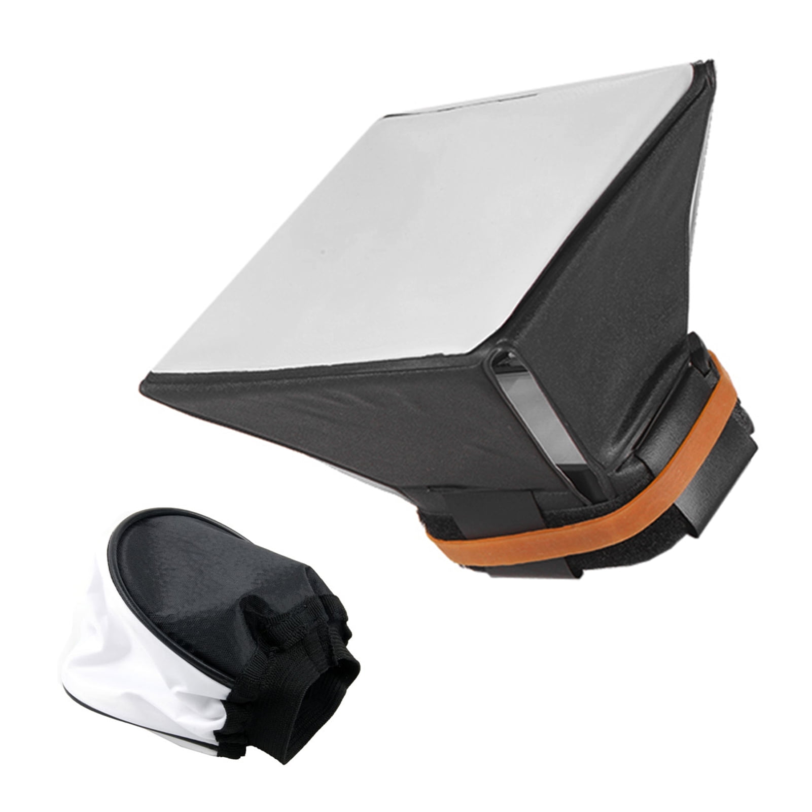 Size: 15 x 17 cm, Black + White Happyshopping Adjustable Stand Portable Flash Folding Soft Box Without Flash Light Holder