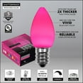thumbnail image 5 of OptiCore C7 Opaque Ceramic Style Pink LED Christmas Lights Replacement Bulbs, Pack of 25, Shatterproof 0.84W, E12 Base, 5 of 5