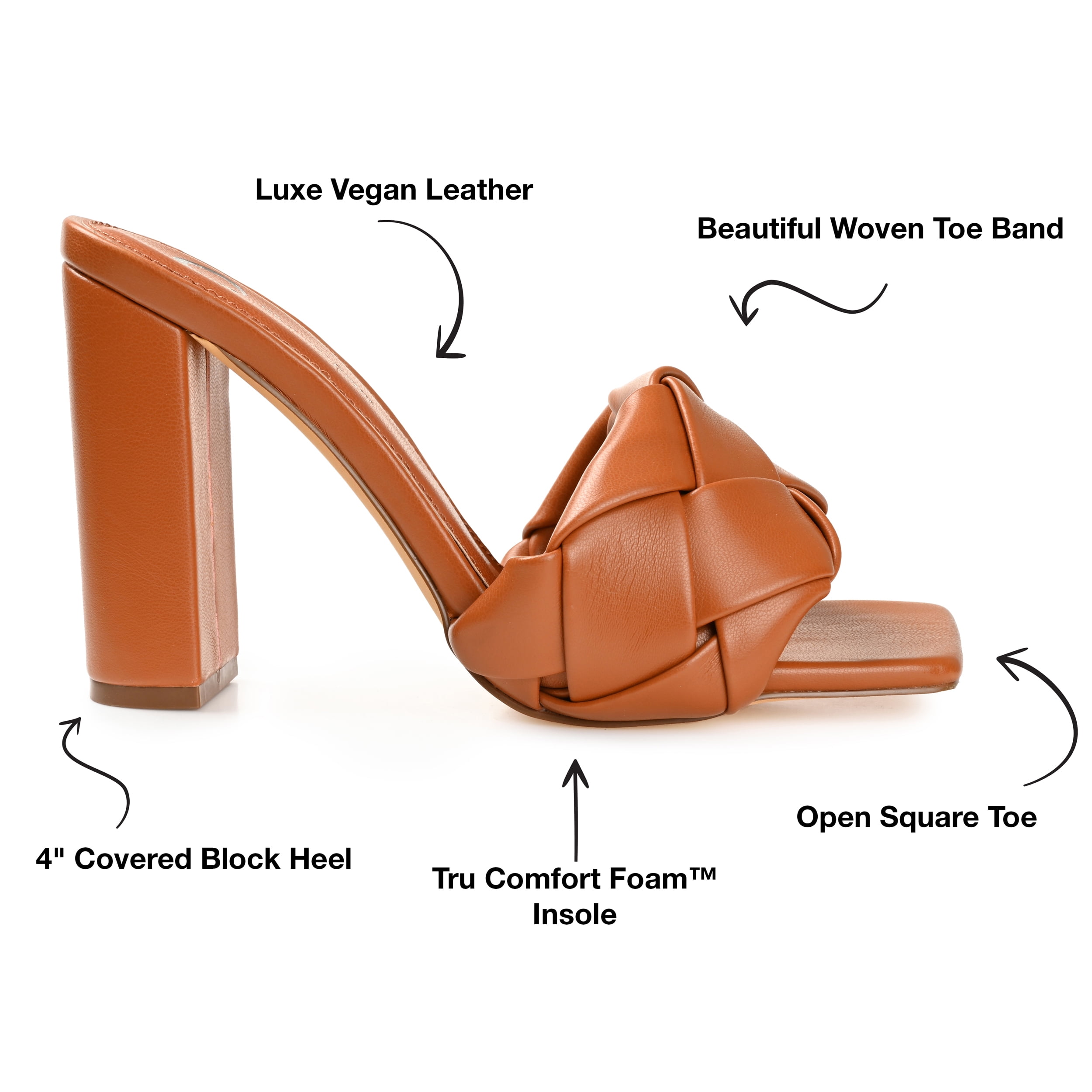 Journee Womens Maysie Open Square Toe Block Heel Sandals
