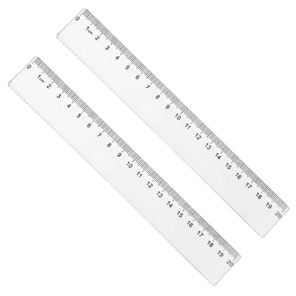 Denhf 2Pcs Plastic Ruler, Clear Ruler with Millimeter and Centimeters, Shatterproof Straight Ruler for Home Office Supplies, Metric Ruler, Classroom Must Haves, 20cm