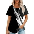 thumbnail image 1 of Tops de Ajuste Suelto para las Mujeres de Manga Corta Cuello Redondo Color Sólido, Estante de Imitación de Moda Casual, 1 of 6