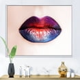 thumbnail image 2 of Designart 'Female Lips With Bright Multicolored Lipstick' Modern Framed Canvas Wall Art Print, 2 of 5