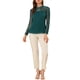 thumbnail image 2 of INSPIRAR CHIC Blusas Casuales de Cuello Redondo para Mujeres con Encaje Floral de Manga Larga en Chiffón Tallas S Verde Oscuro, 2 of 7