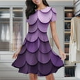 thumbnail image 2 of Abstract Vector Purple Disc Women's Classic Swing Skater Dress Casual Work Party Cocktail Dresses, 2 of 6