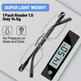 thumbnail image 4 of WEMOOMOOTANTS 4 Pairs of 3.5 Rimless Reading Glasses for Women Men Lightweight Grey Readers 1.0 1.5 2.0 2.5 3.0 350, 4 of 6