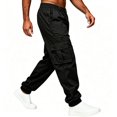 thumbnail image 4 of Yongwang Mens Jogger Cargo Pants Elastic Waist Tapered Pants with Pockets Casual Fashion Sports Pants, 4 of 6