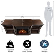 Real Flame Valmont 74 Electric Fireplace TV Stand in Chestnut Oak
