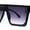 Black Smoke, variant on Mobster Flat Top Shield Horn Rimless Plastic Sunglasses White Purple
